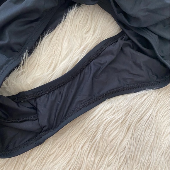 La Blanca Black One Piece Square Neck Neutral Ruched Island Goddess Swimsuit - Picture 10 of 11